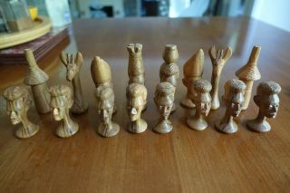 Chess Set.  A Hand - Carved African Chess Set in Wood 7