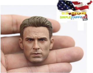 1/6 Captain America Chris Evans 7.  0 Head For Hot Toys 12 " Figure Phicen ❶usa❶