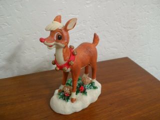 Rudolph Co Red Nosed Reindeer Figurine Resin 5 " Christmas Figure