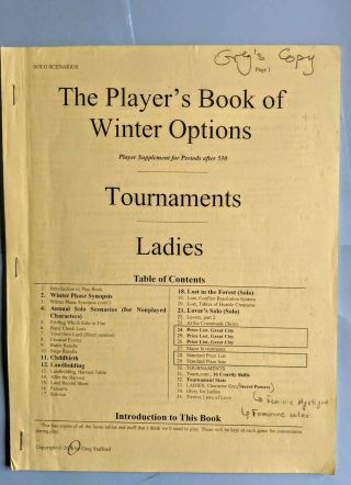 Stafford Library - Book Of Winter Options - Tournaments - Ladies - 2006