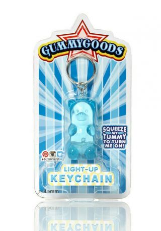 Gummygoods Bear Light - Up Keychain Blue Fctry 05692