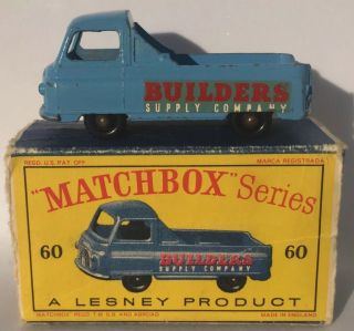 Matchbox Lesney 60 A5 Morris J2 Pickup Bpw & Rear Window W Orig Type D1 Box