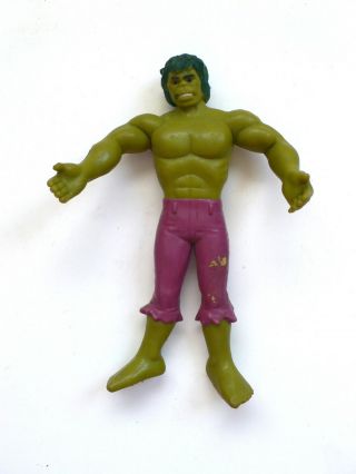 Vintage Bendy Bendie Bendable Marvel Comic Character Figure Toy The Hulk 1978