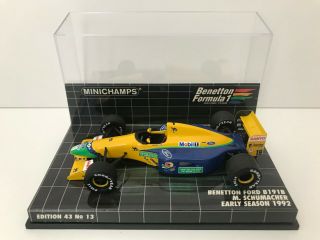 1:43 Minichamps 1992 F1 Gp Benetton B191b (michael Schumacher - 3rd)