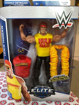 Mattel Wwe Hulk Hogan Elite Figure Series 34 Boa Hulkamania Hollywood Nwo Rules