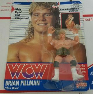 1990 Wcw Galoob Flyin Brian Pillman Moc Wrestling Figure Wwf Hasbro