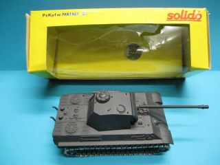 Solido No.  236 1/50 Wwii German Panther G Panzer Grey Tank Diecast Model Boxed