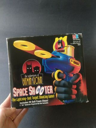 Vtg 90 ' s Gun Toy Batman And Robin Space Shooter Game Milton Bradley 1995 1995 7