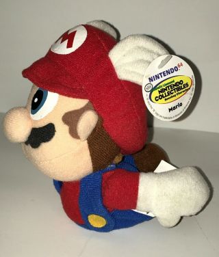 Wing Capped Mario Plush Doll Beanbag Toy Bd&a Nintendo 64 Collectibles Tag 6 "