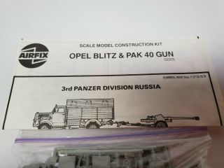 Airfix Opel Blitz And PAK 40 Gun HO/OO Scale Plastic Model Kit 02315 - No Box 2