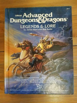 Legends And Lore 1984 Ad&d Dungeons Dragons Tsr Hardcover
