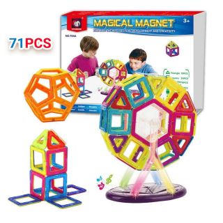 Magical Magnets Stem Toy For Kids Stacking 71 Pc Educational Building Blocks Set