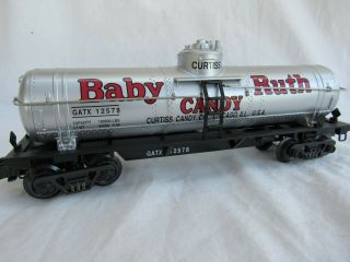 K - Line 632 - 8021 Baby Ruth Single Dome Tank Car W/die - Cast Chassis