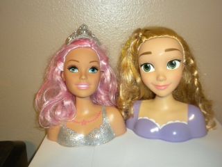Disney Tangled & Mattel Barbie Styling Head Dolls