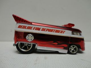 Hot Wheels Loose Vw Drag Bus Chrome Red W/rr Redline Fire Department
