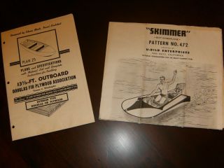 Vintage Wood Boat Plans Skimmer Hydroplane And Outboard Boat