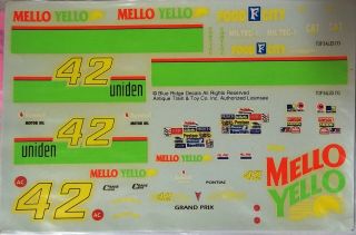 Nascar Decal 42 Mello Yello 1993 Pontaic Grand Prix Kyle Petty 1/24