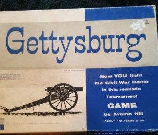 Vintage 1964 Gettysburg Civil War Battle Game Avalon Hill