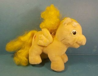 Vintage 1985 Hasbro Softies My Little Pony Baby Plush - Yellow - About 7 " Tall