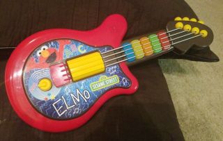 Elmo Guitar Sesame Street Musical Toy Instrument 16 " Light Up Hasbro 2010 Songs