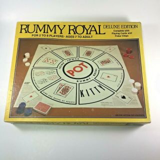 Rummy Royal Deluxe Edition Board Game Vintage 1981 Whitman W/ Card & Poker Chips