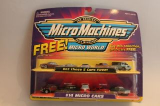 Galoob Micro Machines Micro Cars Fiat Abarth Nash Bmw Mini Citroen,  5 Cars
