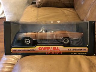 1/18 Scale 1969 Plymouth Gtx Convertible 1/2800 With C.  O.  A By Ertl