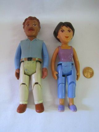 Dora The Explorer Dollhouse 5.  5 " Dad Mom Dolls Replacement Fisher Price