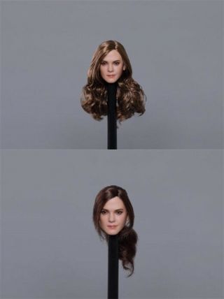 1/6 Female Head Sculpt Model Hermione Emma Watson Long Hair For 12 " Figure Body