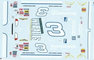 Nascar Decal 3 Wheaties Goodwrench Special 1997 Monte Carlo Dale Earnhardt