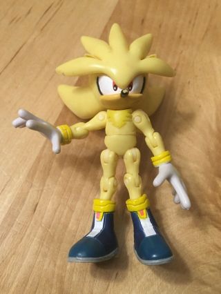 Silver Yellow Sonic The Hedgehog Jazwares Figure Toy 3”