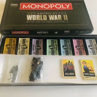 2012 Americas World War II WW2 Monopoly Hasbro Complete US - IW/201209/6410 EUC 2
