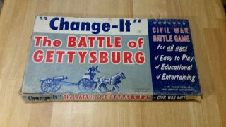 Civil War Battle Of Gettysburg Change - It Board Game 1959 Wf Gebhardt