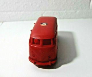 Vintage Vw Red Plastic Ambulance Volkswagen Van Bus Gay Toys
