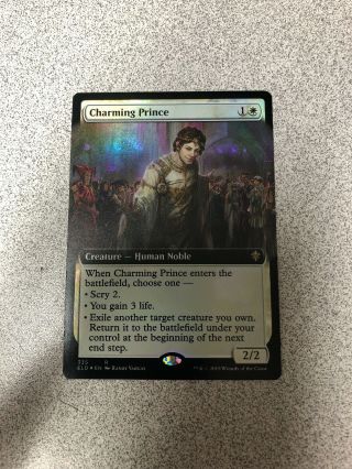 Charming Prince X 1 Foil Extended Art Throne Of Eldraine In Hand Mtg