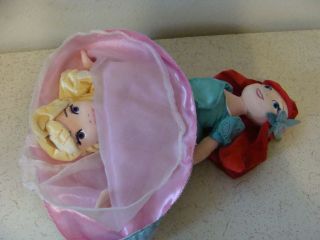 Disney Princess Topsy Turvy Ariel & Aurora Doll 14 " Plush