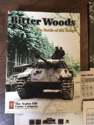 Avalon Hill Wwii Bitter Woods Punched No Map