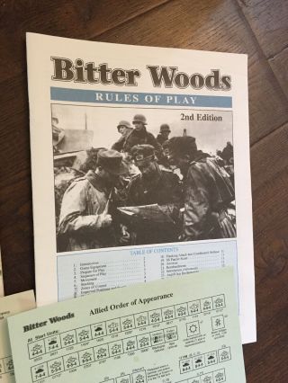 Avalon Hill WWII Bitter Woods Punched No Map 4