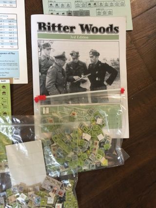 Avalon Hill WWII Bitter Woods Punched No Map 7