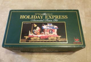 Bright The Holiday Express Animated Train Set Post Office Car 380 - 1