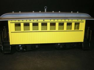 Kalamazoo G Gauge Virginia & Truckee Yellow Passenger Coach LGB Type Coupler (H) 3