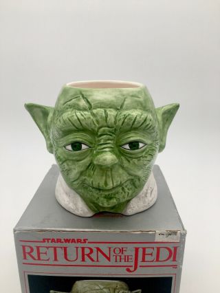 Vintage Star Wars Return Of The Jedi Yoda Hand Painted Sigma 1983 Mug