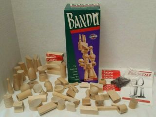 Bandu Hardwood Blocks Stacking Tower Strategy Game 1991 Milton Bradley Complete
