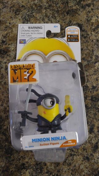Despicable Me 2 Minion Ninja Poseable Action Figure Character In Package