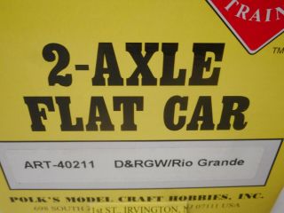 Aristo - Craft ART - 40211 D&RGW/Rio Grande 2 - Axle Flat Car Metal Wheels G Scale 7
