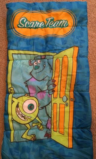 Disney Monsters Inc Childs Sleeping Bag Twin Comforter Scare Team Blanket