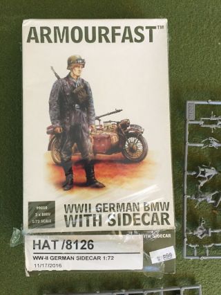 Armourfast Ww2 German Bmw Motorcycles With Sidecars X 3 (full - Set) Scale 1:72