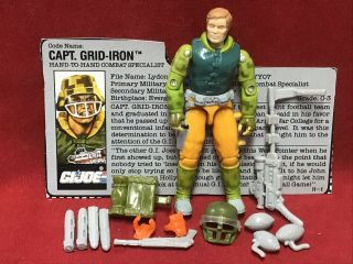 1990 Vintage Gi Joe. .  Captain Grid - Iron 100 Complete