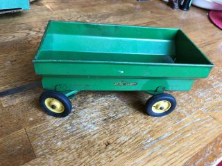 John Deere Old Flare Box Wagon With Metal Tires With 3 Holes In The Rims