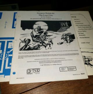 Advanced Dungeons and Dragons AD&D: The Lost City Module B4.  9049 5